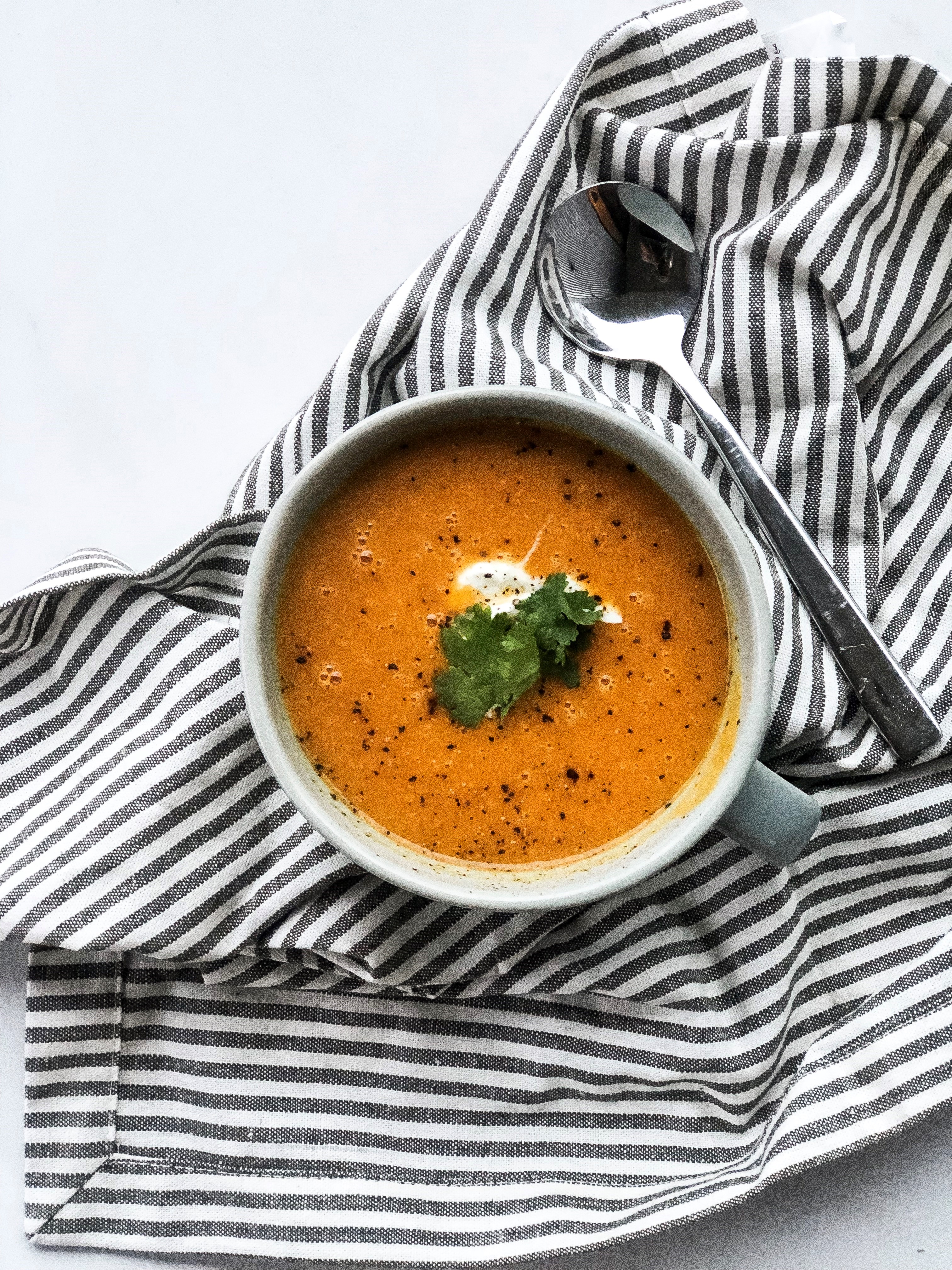 Roasted Pumpkin, Sweet Potato & Garlic Soup