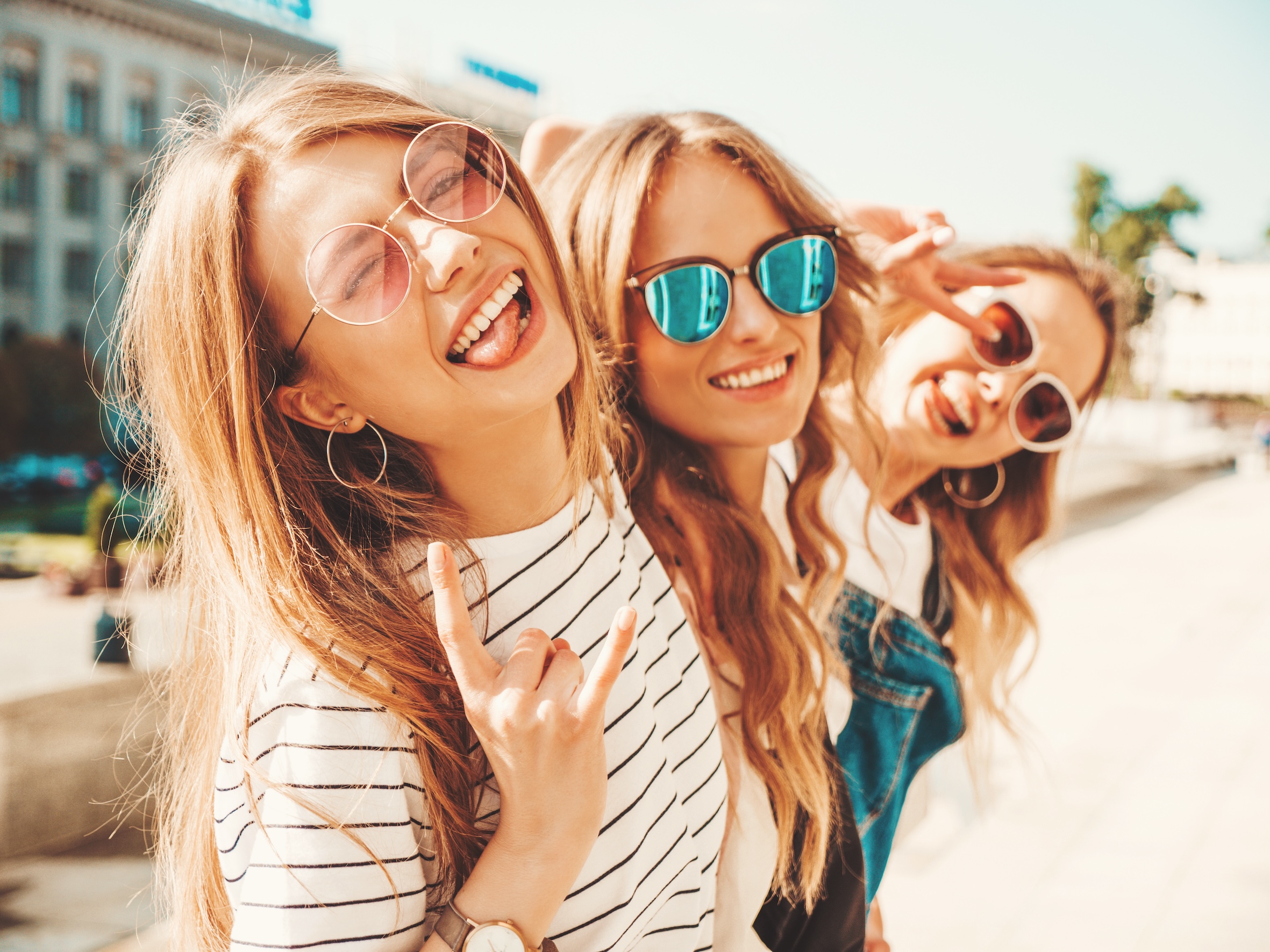 Happy young teens living their best life